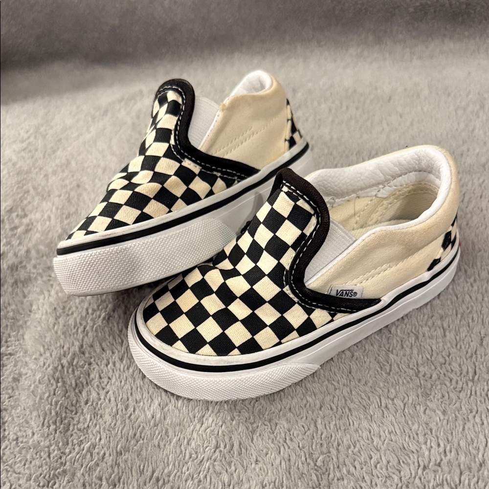 Toddler Vans Black and White Checkerboard Slip-Ons